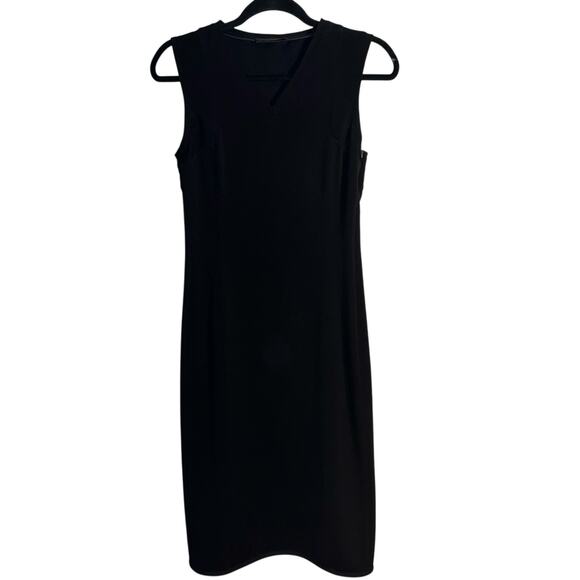Narciso Rodriguez Black Wool-Cotton Sleeveless Sheath Dress Made in Italy, Sz 4 - Picture 9 of 9